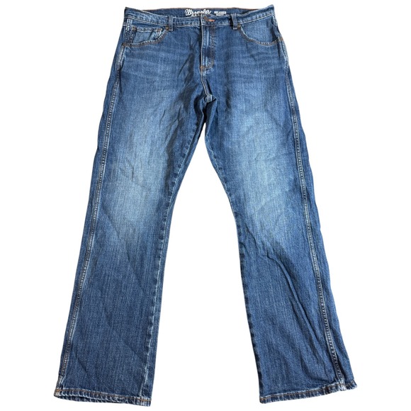 Wrangler Retro Jeans Mens 35x34 Blue Relaxed Boot Western Rodeo Utility Pants - Picture 1 of 3